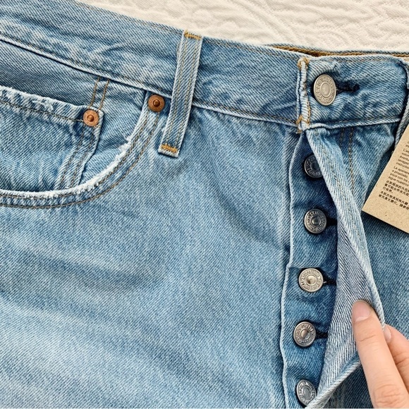 Levi's 501 High-Rise Distressed Denim Shorts - Picture 3 of 3